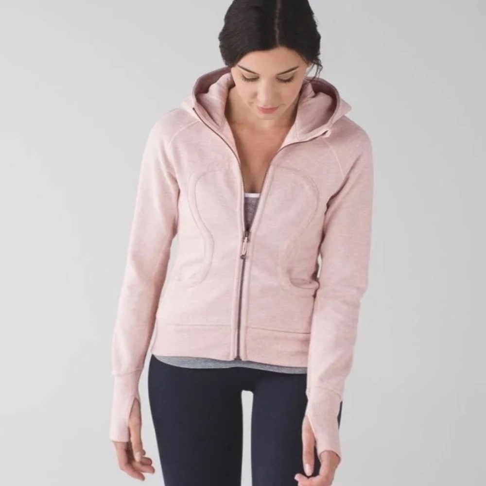 Lululemon Scuba Hoodie, great used condition, Pink Heather, Size 8